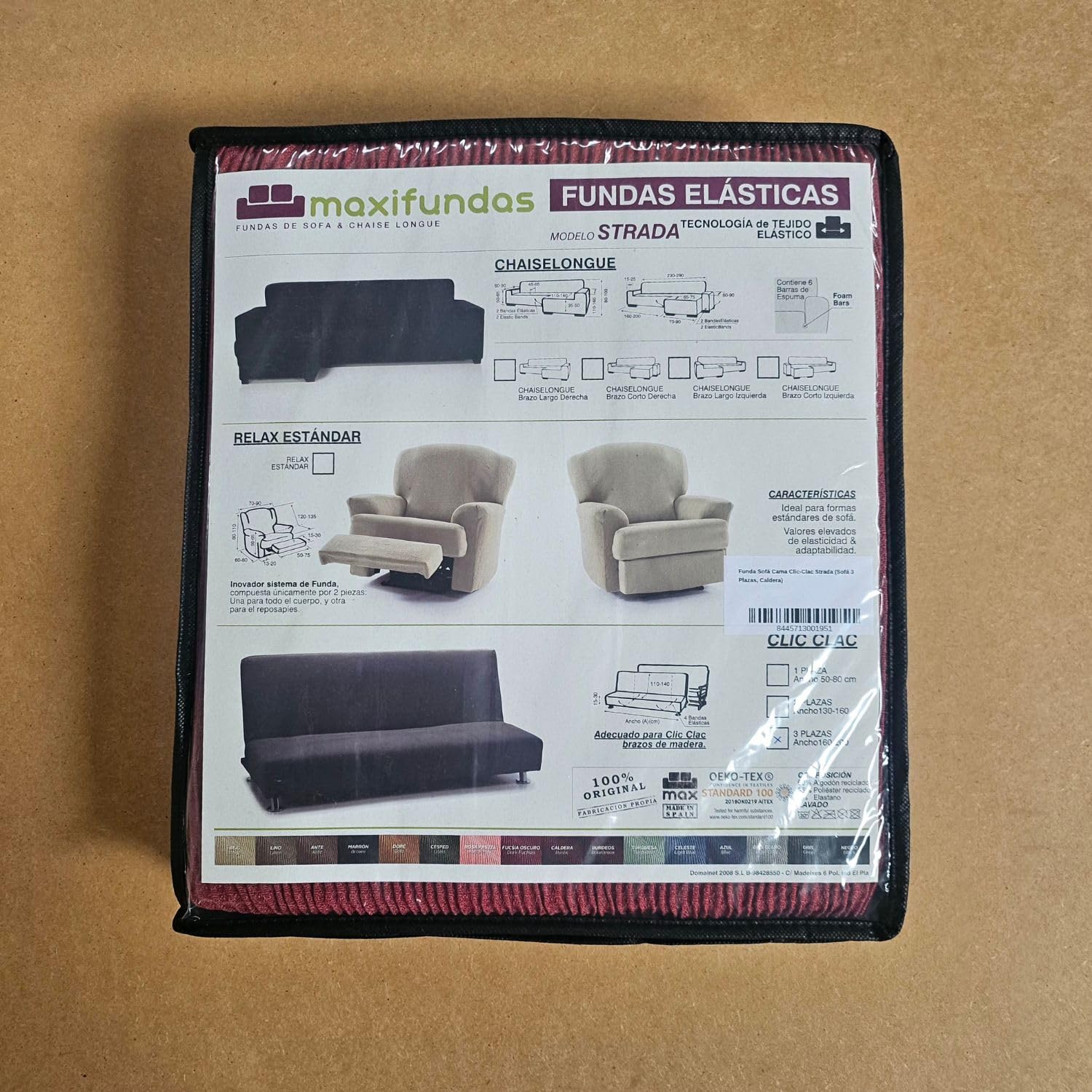 Maxifundas Clic Clac sofa z funkcją spania, 3-osobowa, Strada Lino, kolor lnu