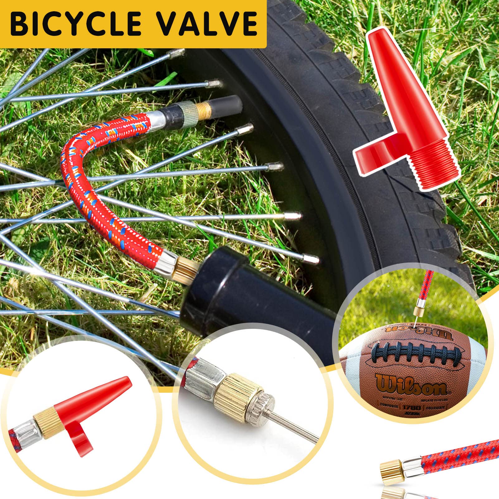 Set 21 Pezzi Adattatori Per Valvole Bici: Per Valvola Francese, Sclaverand, Auto E Aghi Per Palloni, Con Custodia - 2