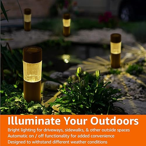 Miniatura 8 de Tienda Basics Luces solares impermeables para exteriores, bronce, paquete de 12