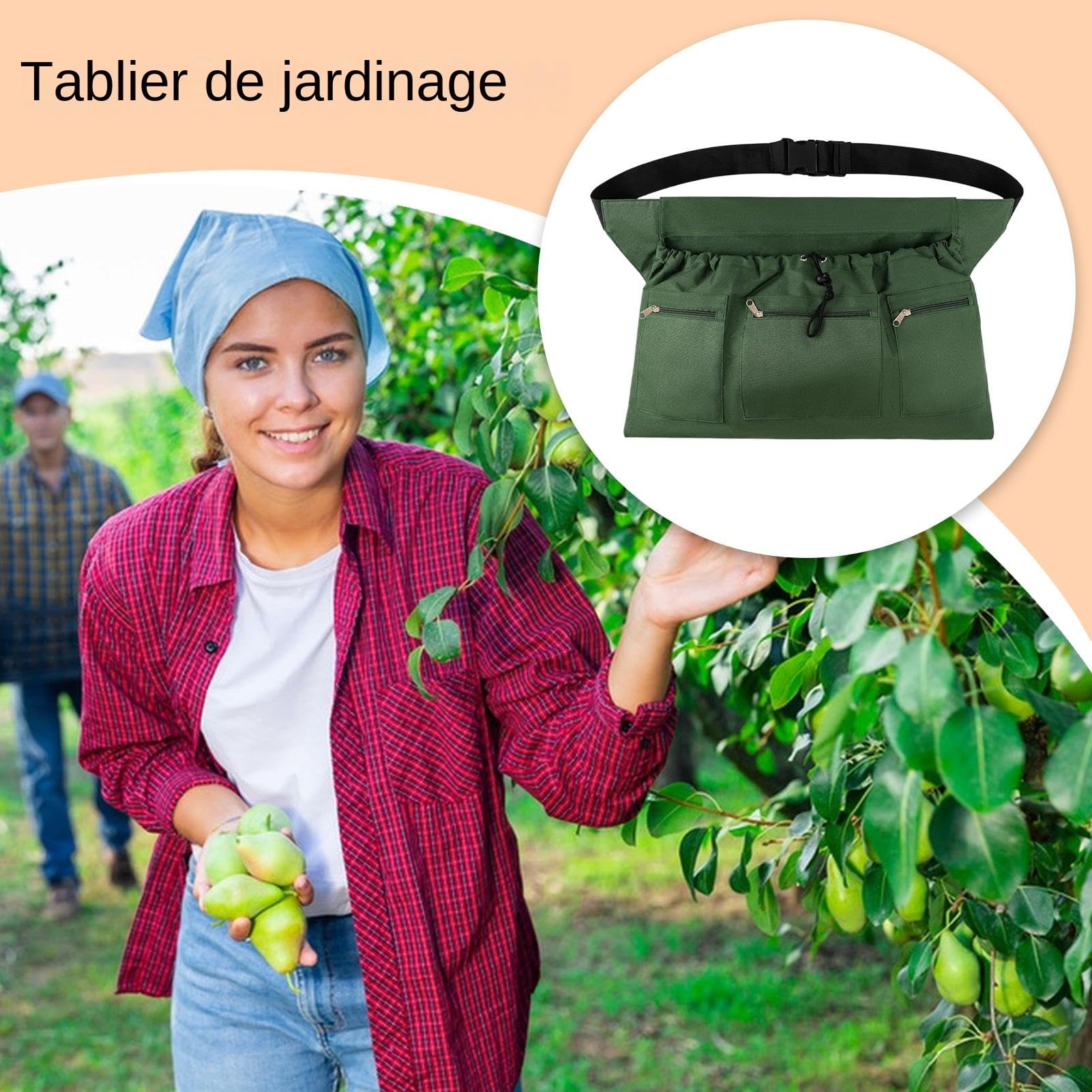Grembiule da raccolta Con Tasche E Con Coulisse | Grembiule Da Giardiniere Borsa Per La Raccolta Per Adulti Giardinieri Anziani Agricoltori Esterno Cortile Frutteto Serra
