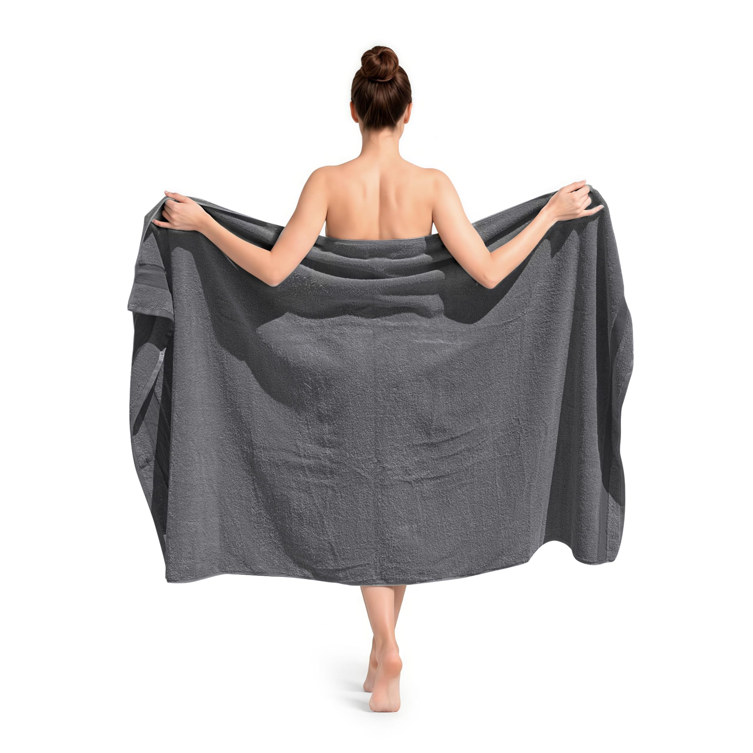altego Saunahandtuch 100x180 cm Grau 100% Baumwolle - 500 g/m² Premium Qualität - Badehandtuch groß - Saunatuch groß – Badetuch XXL