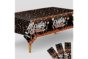 KatchOn Orange and Black Graduation Tablecloth: The Perfect way to Decorate for the Big Day!