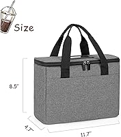 Vista 5 de Trunab - Portabebidas reutilizable de 3 tazas para entrega con divisores ajustables, bolsa portabebidas aislada con soporte para llevar, bolsa