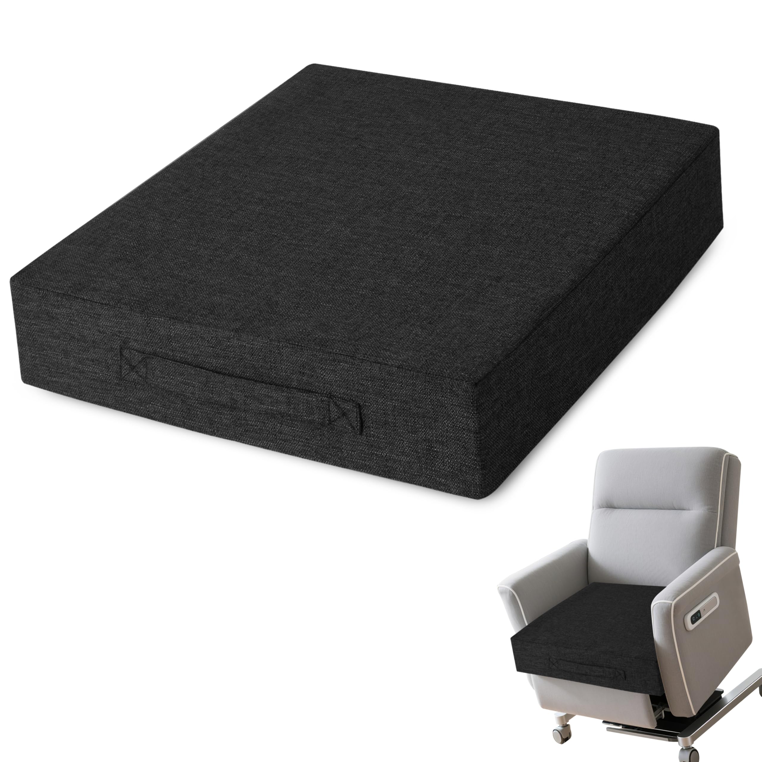AddGrace Recliner Cushions for Elderly 20"x20"x4" Black