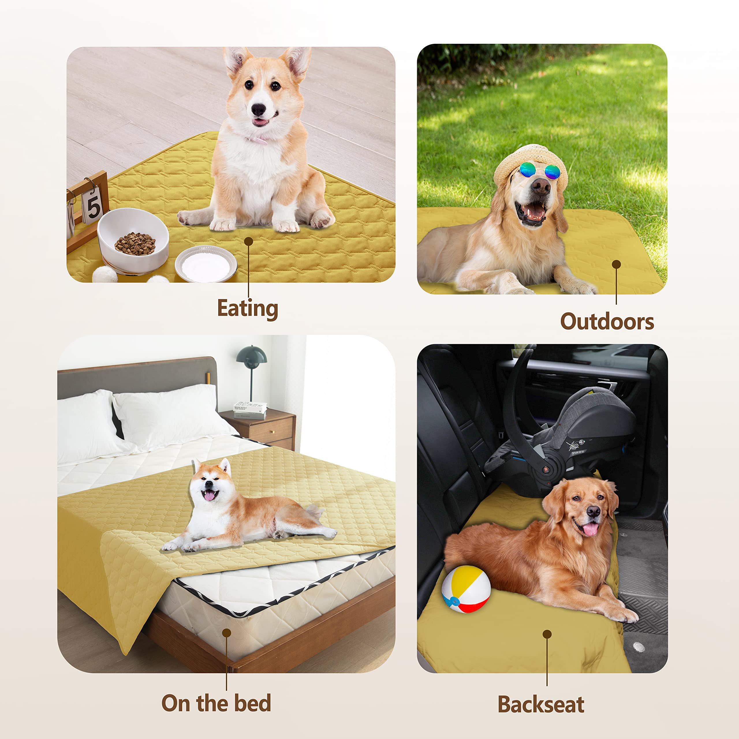 gogobunny Funda de cama 100% impermeable de doble cara para perro, manta para mascotas, sofá, protector de muebles para cachorros, perros grandes, gatos, reversible (68 x 82 pulgadas (paquete de 1),