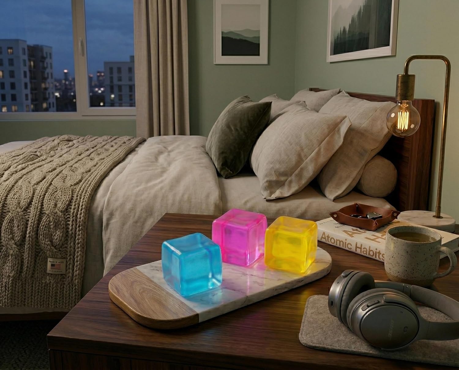 1 PCS Stress Cube Squishy Stress Cube,Sensory Fidget for Stress Relief, Ice Cubes Slow Rising Fidget Squeeze Toys, 2.25" Cube Squishy for Party Favors (1, Purple)