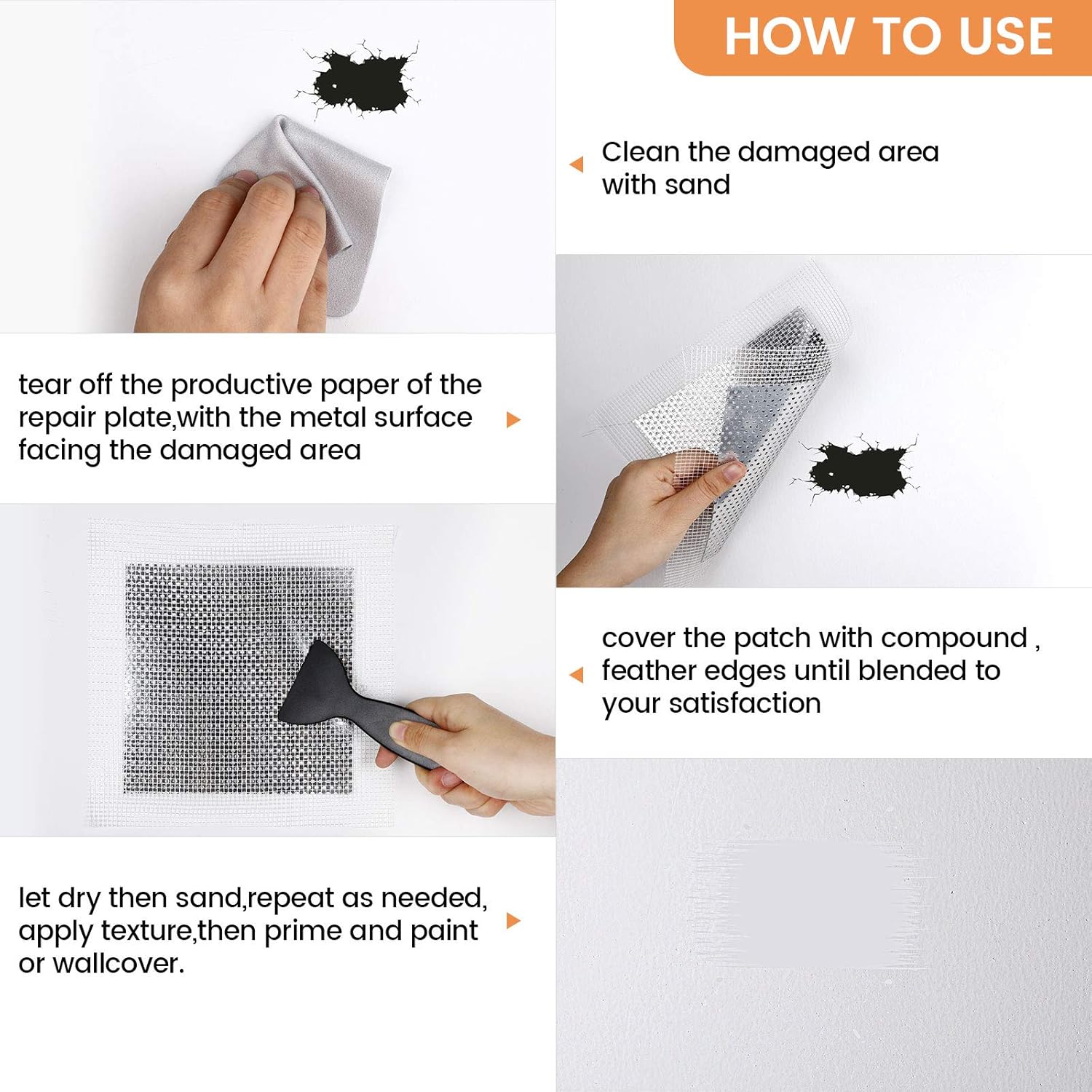 12 Pieces Aluminum Wall Repair Patch 2/4/6/8 Inch Self-Adhesive Mesh Wall Repair Patch Drywall Repair Tools Screen Patch for Drywall Ceiling Plaster (2 inch, 4 inch) - - 