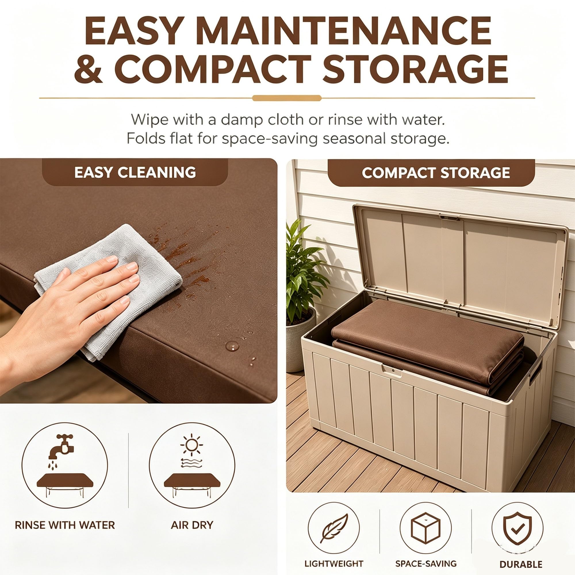 Telo Copri Altalena Esterno per Giardino | 600D poliestere 250g/㎡, design pieghevole leggero, pulizia facile, uso per patio prato veranda(76.8 x 46.5 x 9.8 x 7.1in)