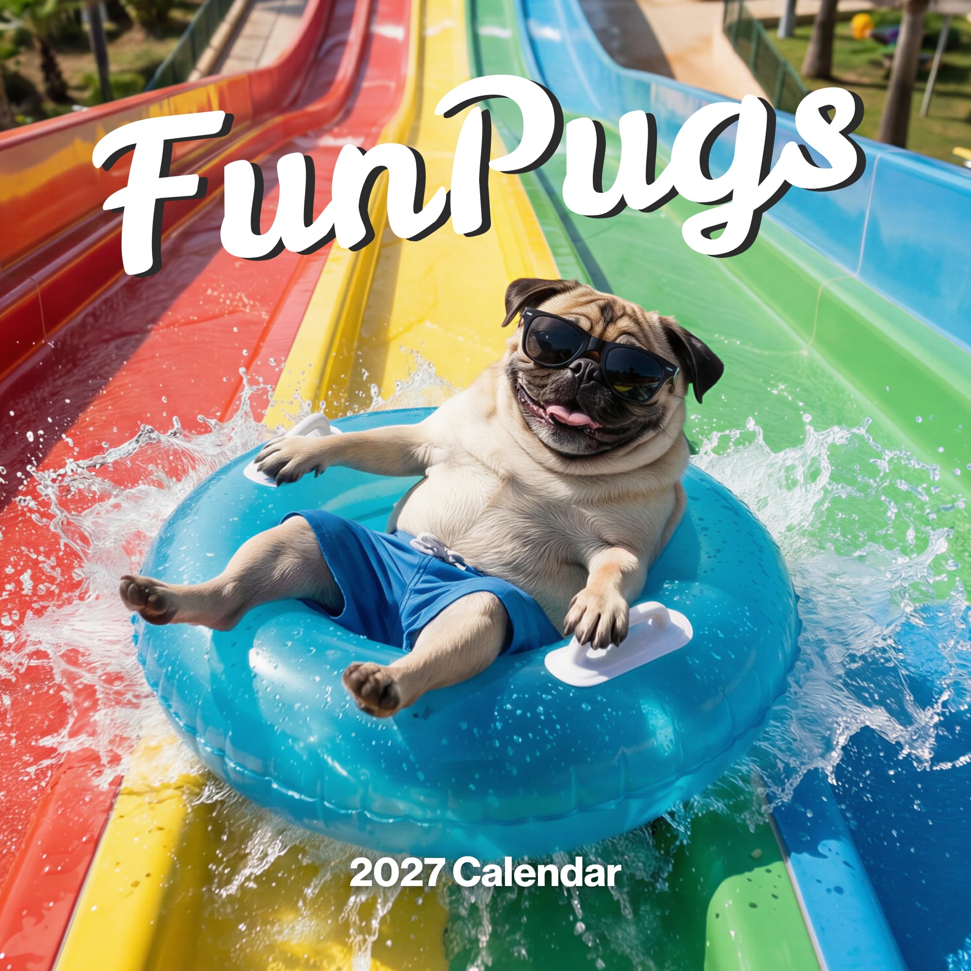 Pug Calendar 2027, Large 12 Month Funny Dog 2027 Calendar Wall Hanging