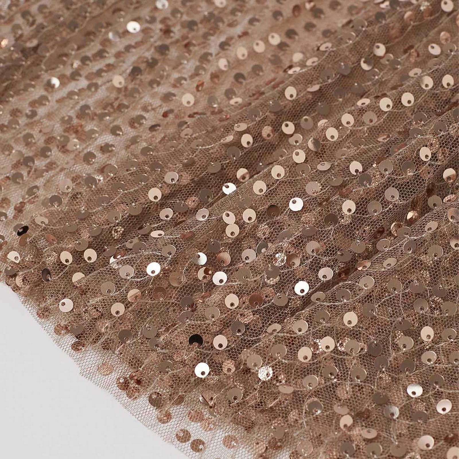 CHICWISH Falda tutú de tul con estampado de lentejuelas doradas y brillantes para mujer, falda acampanada de malla elástica de doble capa