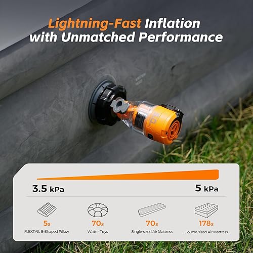 Miniatura 2 de FLEXTAILGEAR Max Pump 3 Air Pump for Inflatables, 5Kpa Portable Air Pump, 500Lmin Air Mattress Pump with Camping Light, Electric Pump for Inflatable