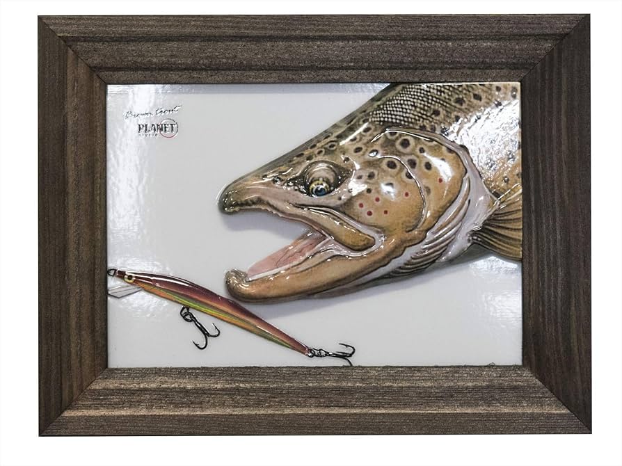 ブラウントラウト木製オブジェ