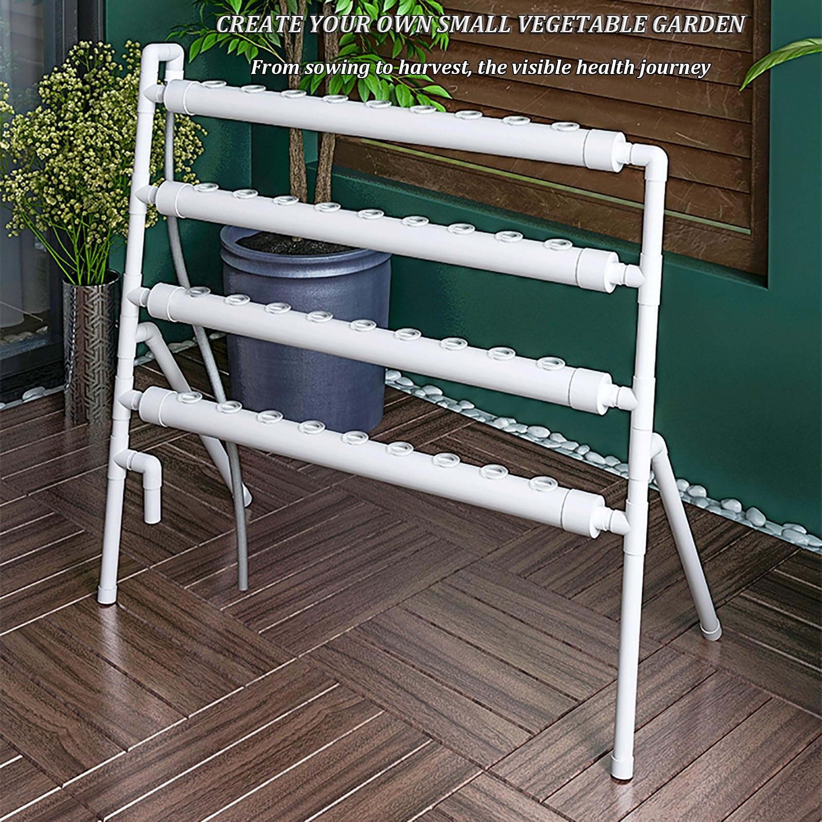 Tour Hydroponique De Jardin,PP tasses de colonisation tour de culture de légumes,Système de culture hydroponique,hydroponie kit complet,pour herbes d'intérieur,fruits et légumes. ( Size : Double row )