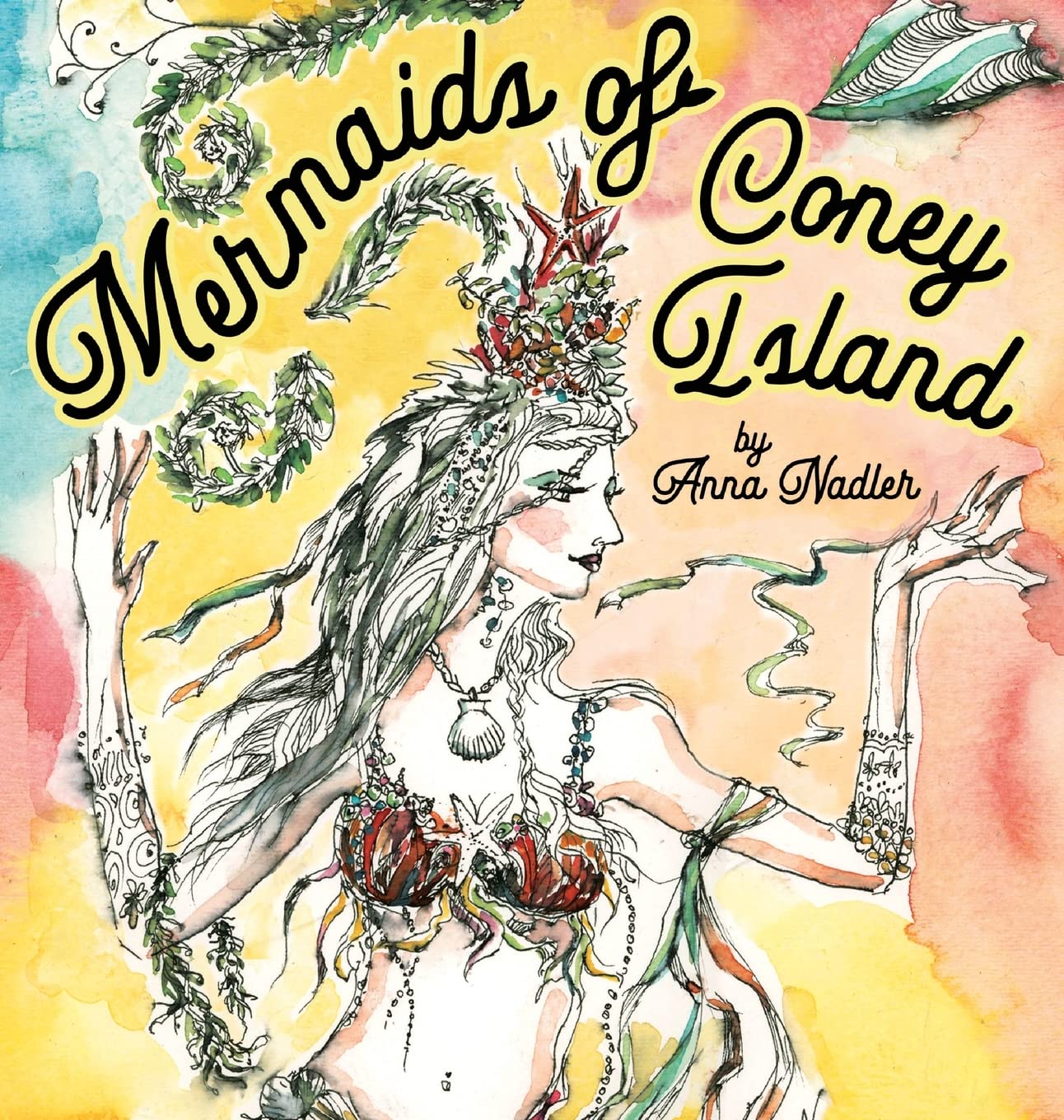 Mermaids of Coney Island: Beautiful watercolor illustrations of a parade on New York City's famous beach boardwalk, and a poem to remember.