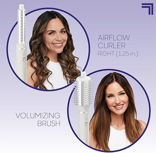 Miniatura 7 de Sharper Image Revel Airflow Styler, herramienta de peinado 6 en 1, varita de rizador, desenredante y secador de pelo iónico, cepillo de aire