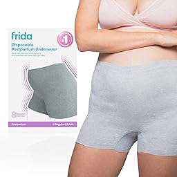 Frida Mom Postpartum Disposable Knickers | Microfibre Boyshort Cut Knickers with Super Soft, Stretchy and Breathable Fabric | Size Regular, 8ct