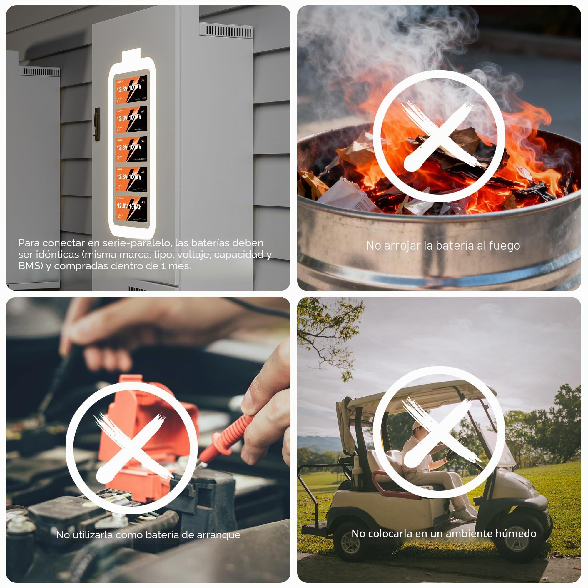Yeagulch Batería de Litio LiFePO4 12V 300Ah con BMS 200A, 3840Wh | Protección de Baja Temperatura, 15000 Ciclos, para Autocaravanas de Larga Estancia, Inversores y Almacenamiento Solar