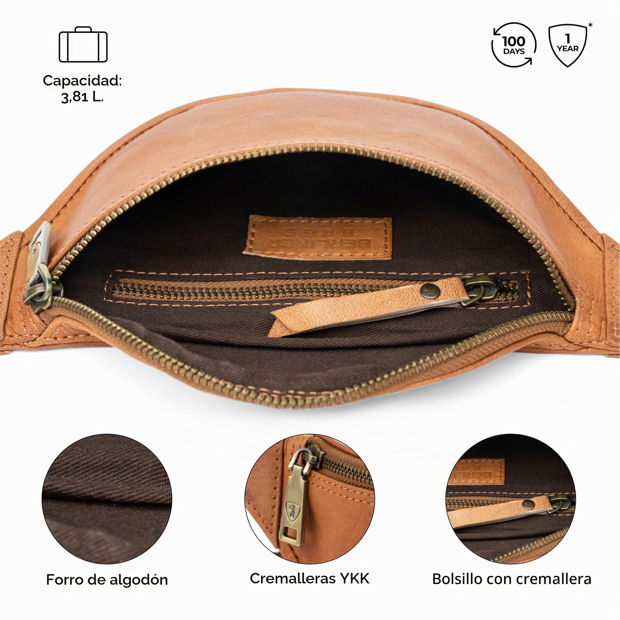 Berliner Bags Kai XL Riñonera de Piel Auténtica, Bolso de Cintura Unisex con Cremallera YKK, Correa Ajustable y Diseño Resistente al Agua para Hombre y Mujer – Marrón