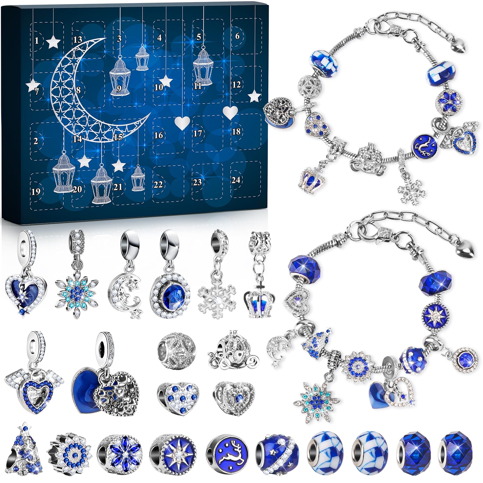 Calendario de Adviento Kinder Joyas 2025: Calendario Adviento Mujer con Pulseras y Bisutería