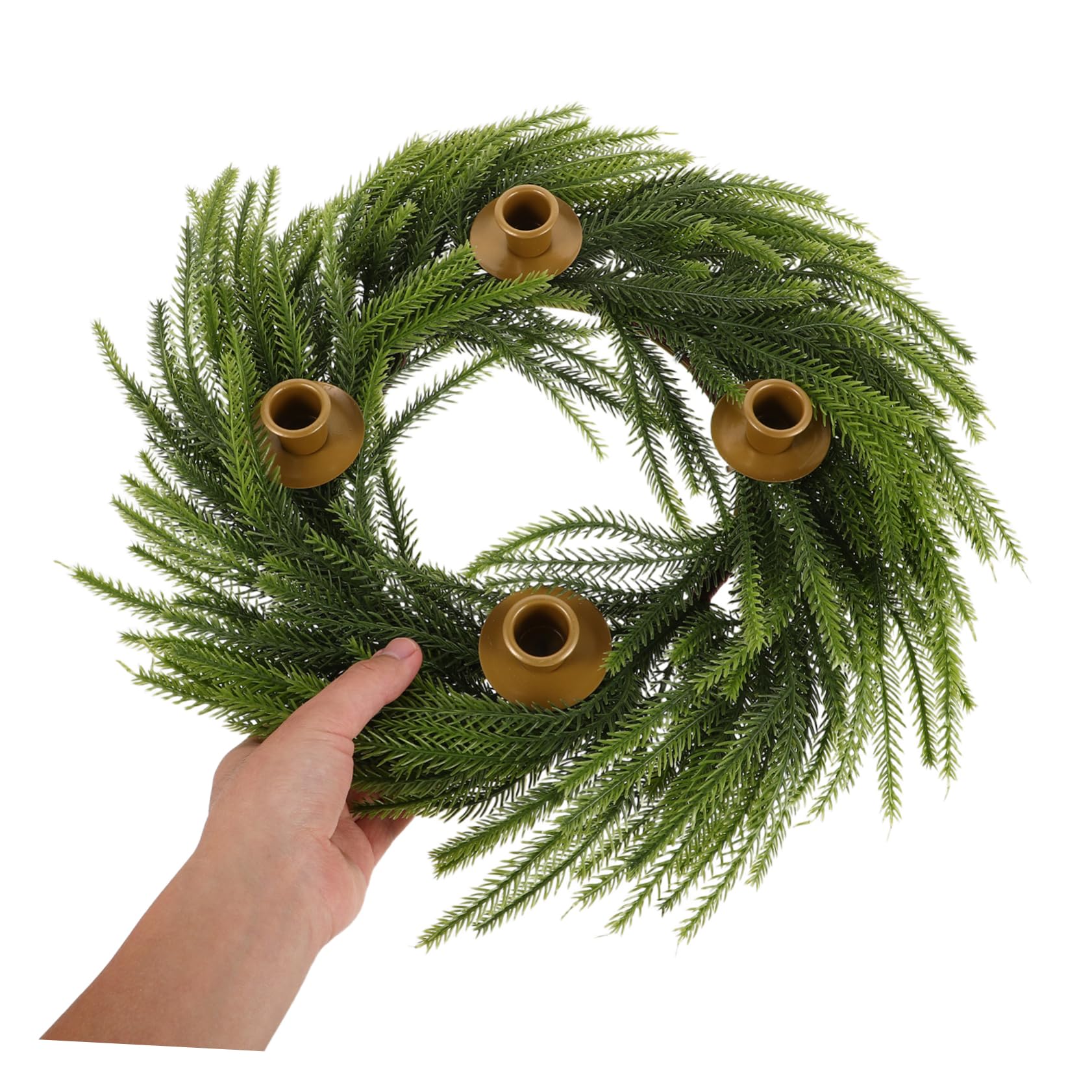 GALPADA Anillo de Velas Navideñas para Adviento Portavelas de Temporada y Decoración de Mesa de Temporada Anillo de Adviento