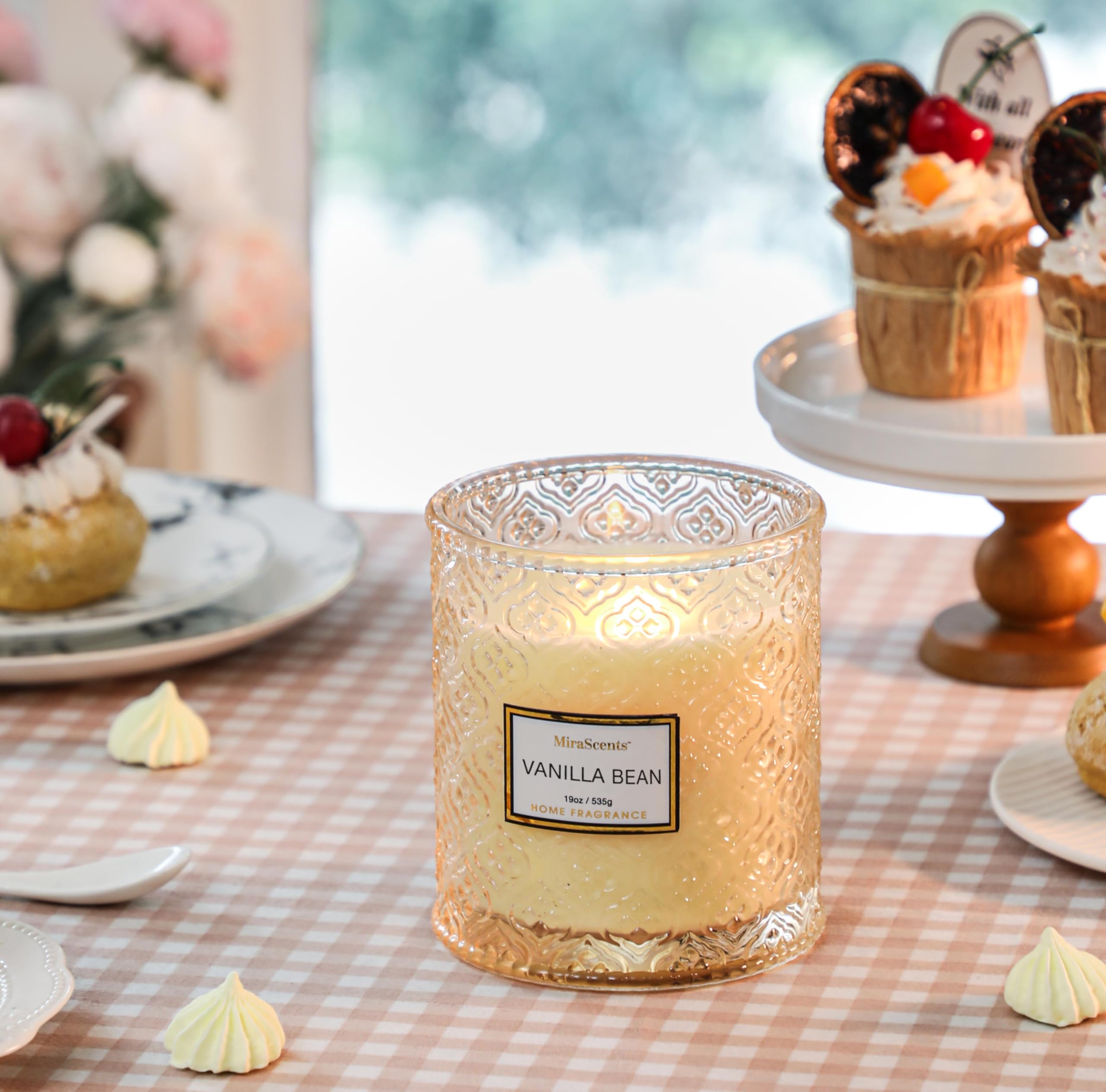 Velas perfumadas de vainilla, vaina de vainilla de invierno de 538.6 g, regalos para mujeres, velas decorativas grandes de lujo en vidrio, cera de soja natural para el hogar