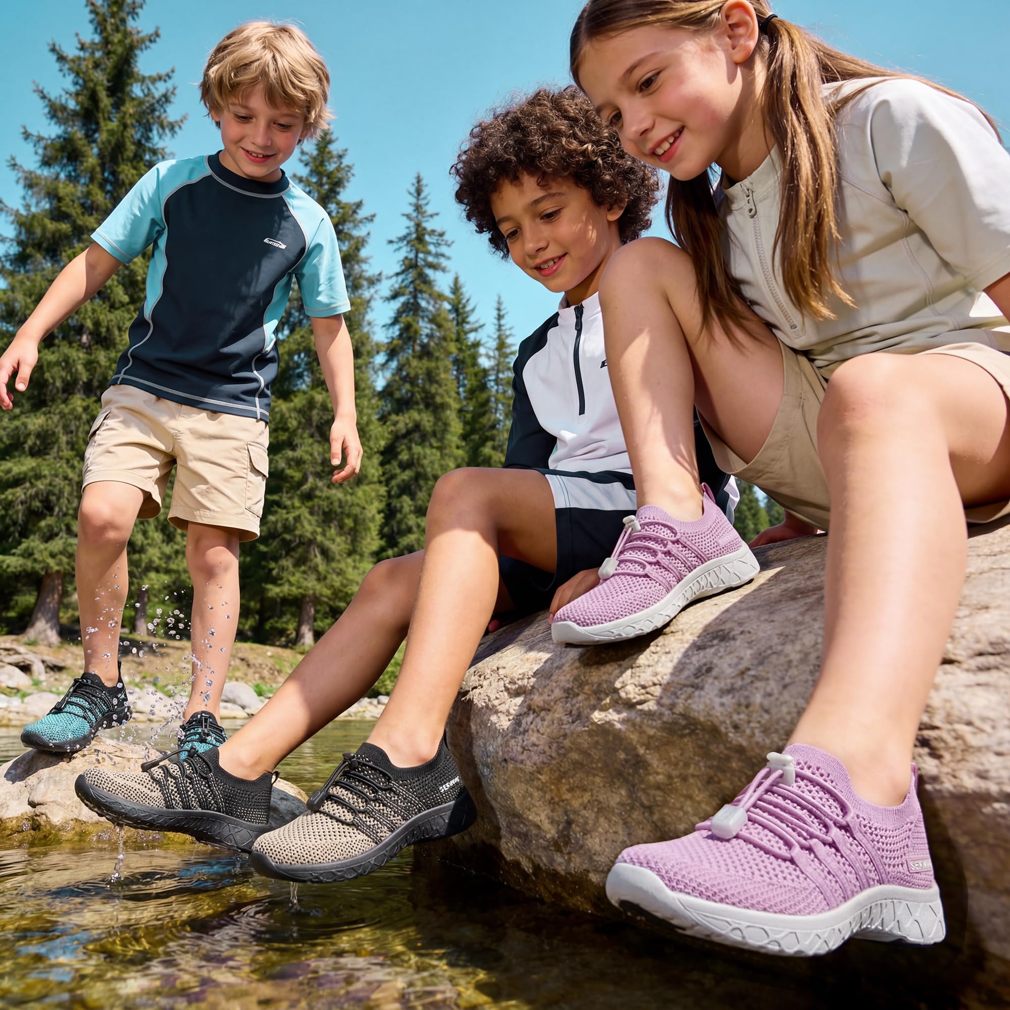SEEKWAY Hiking Water Shoes for Kids and Toddler - Quick Dry Aqua Shoes and Barefoot for Surf Swim Beach Pool Kayak Sport Accessories, Camping Essentials Non-Slip for Boys Girls Sizes — view 2