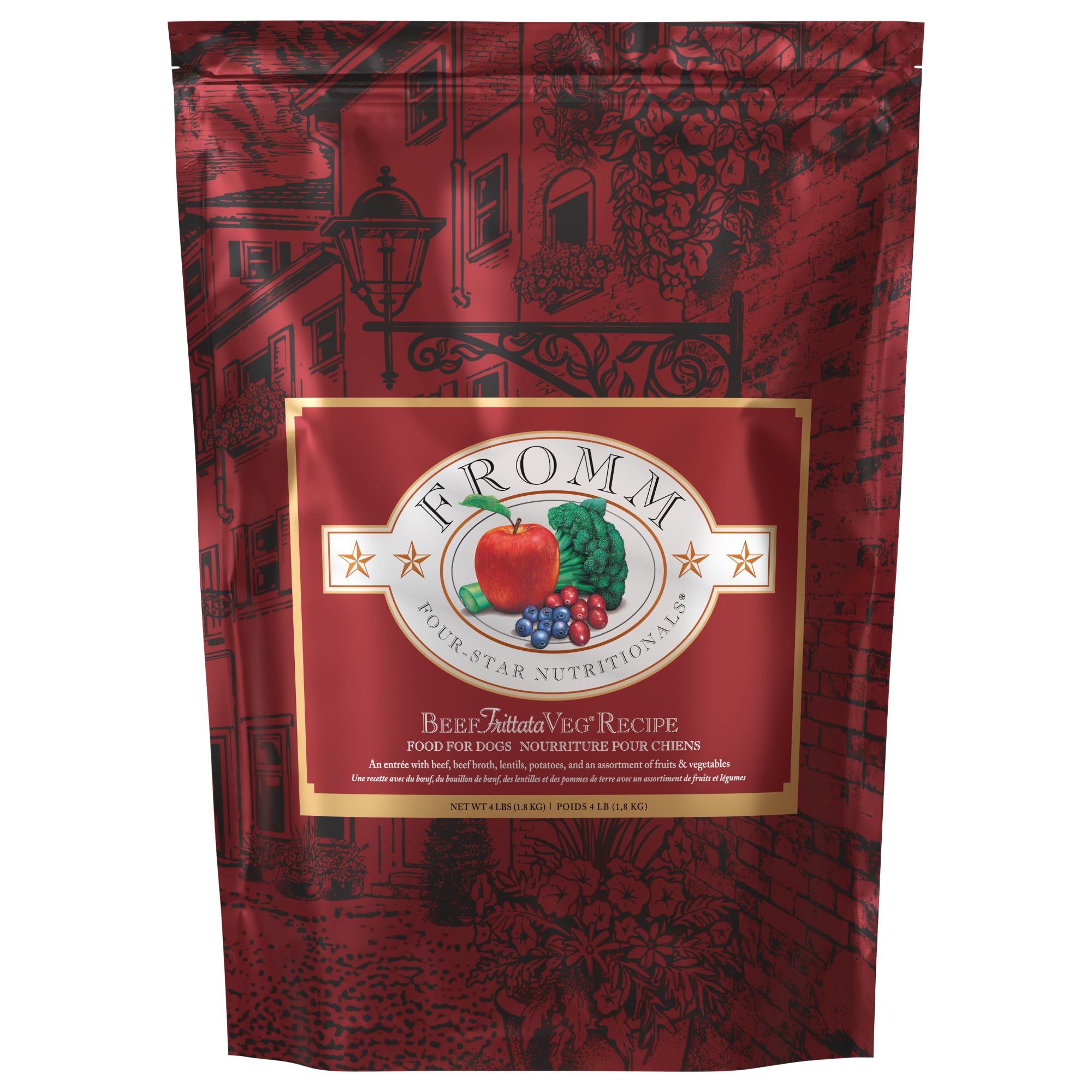 Fromm Four-Star Nutritionals Beef Frittata Veg Dog Food - Premium Dry Dog Food - Beef Recipe - 4 lb