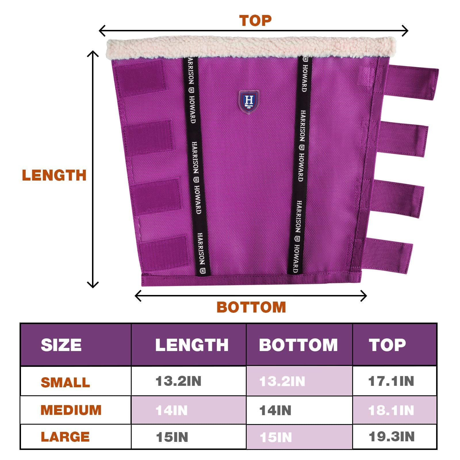 Harrison Howard Lot de 4 guêtres anti-mouches en maille fine Violet Taille L