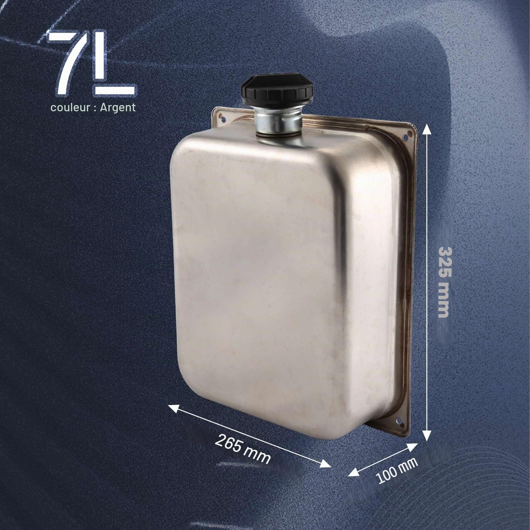 Réservoir de carburant à essence en acier inoxydable de 7 l - Convient pour chauffage universel