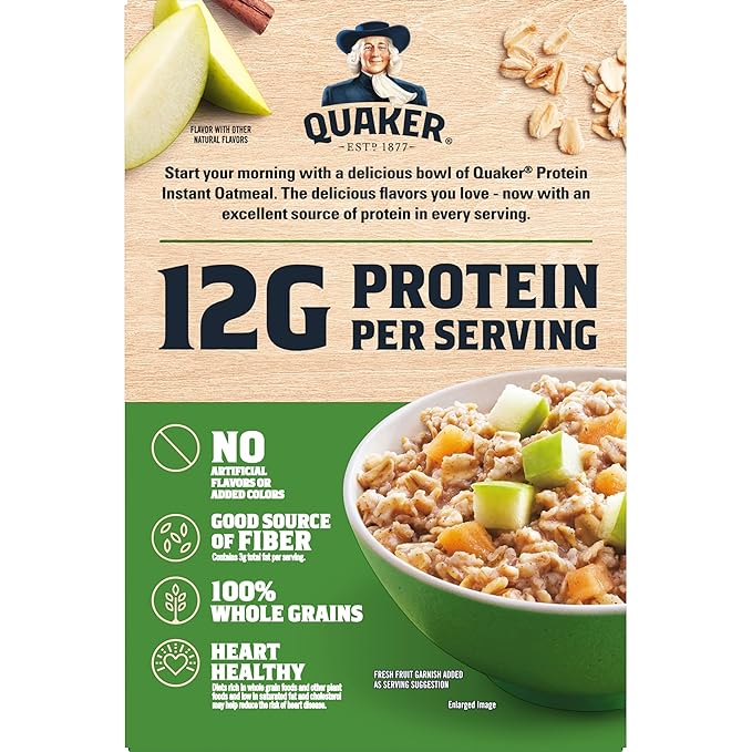 Avena Instantánea Quaker Protein Sabor Manzana Canela, 6 Paquetes miniatura 3