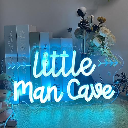 Letrero de neón de la cueva de Little Man, arte de pared LED retro para garaje, sala de juegos, decoración de bar deportivo, alimentado por USB,