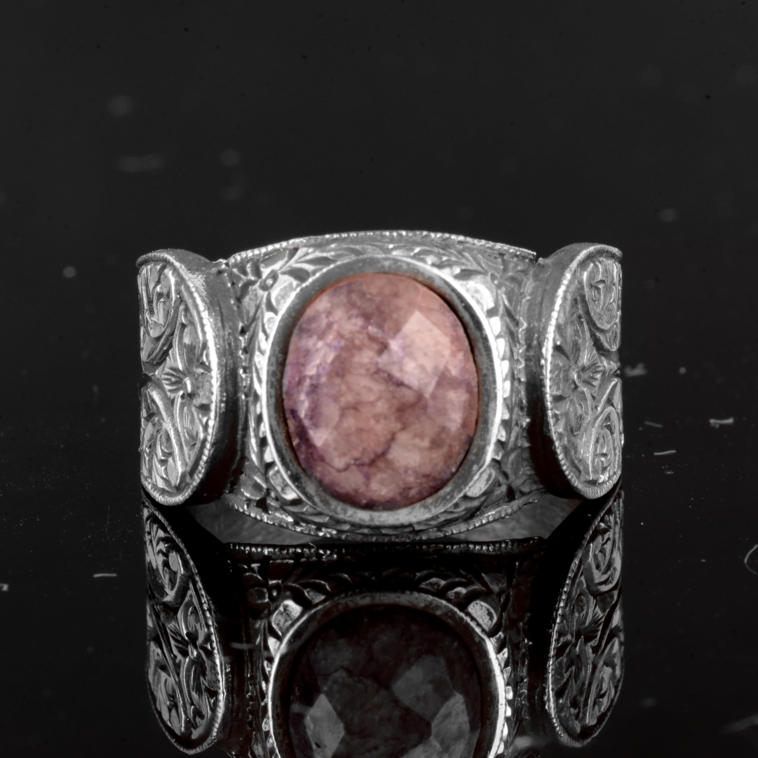 KAMBO Anillo de zafiro azul natural auténtico, anillo de plata para hombre (talla 10), piedra preciosa, zafiro, Piedra preciosa, Zafiro