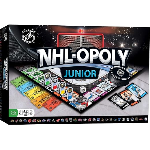 MasterPieces NHL Opoly Junior Board Game, For 2-4 Players, Ages 6+