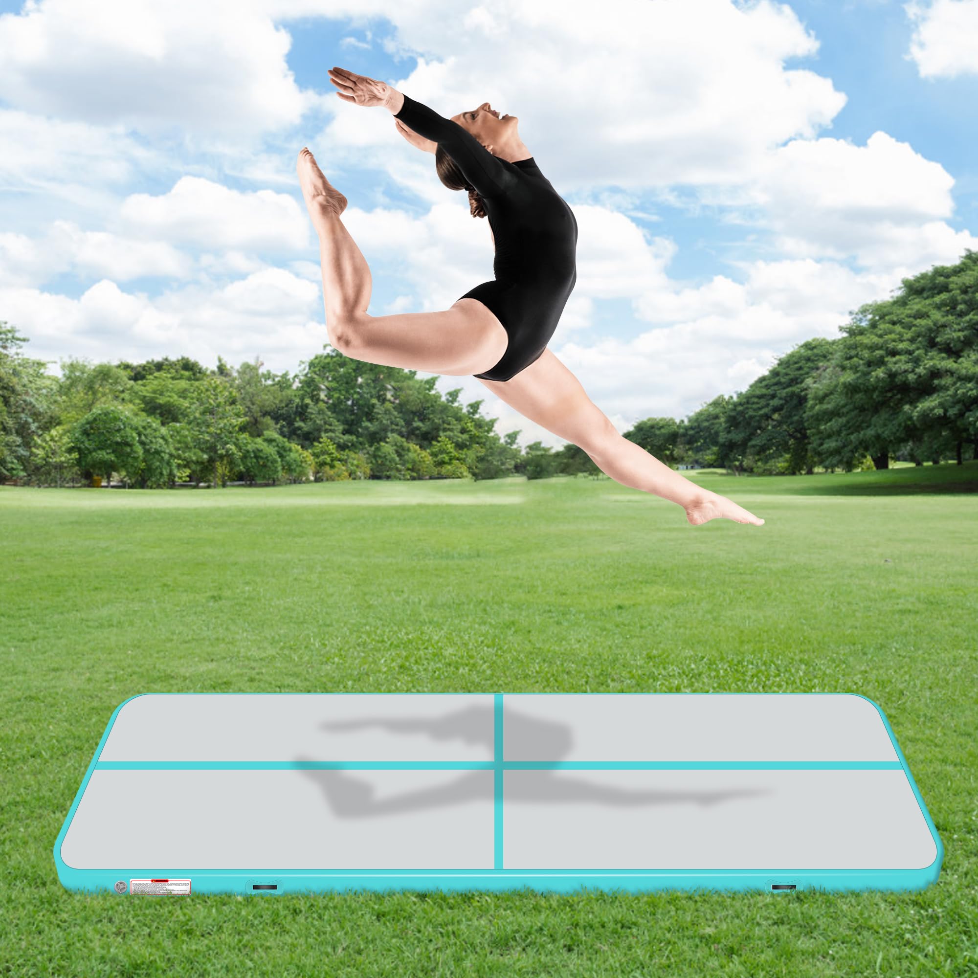 BPB Tapis de gymnastique gonflable. Tapis de gymnastique gonflable de 3 m pour usage domestique, entraînement, gymnastique, yoga, Pilates, arts martiaux, la plage, la mer