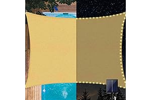 LED Shade Sail 6.5'x10' Sun Shades Outdoor Patio Rectangle Heavy Duty Waterproof...