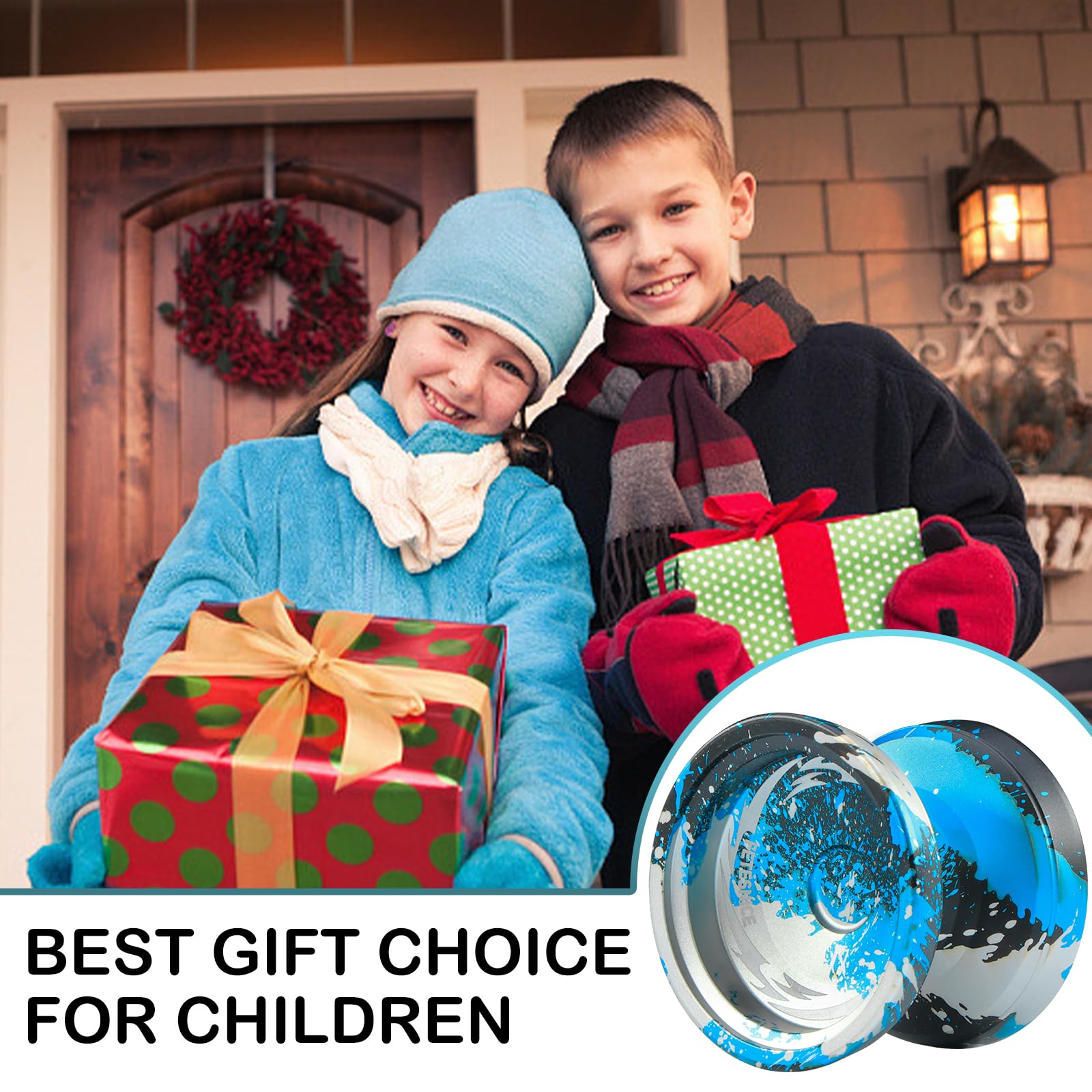 FETESNICE Yoyo Professionelles reaktionsschnelles JoJo für Kinder 8-12 oder mehr,JoJo Profi,Metall-Yoyos,Unresponsive Yo-yo für Profis，Inklusive 10 Saiten und komplettes Zubehör
