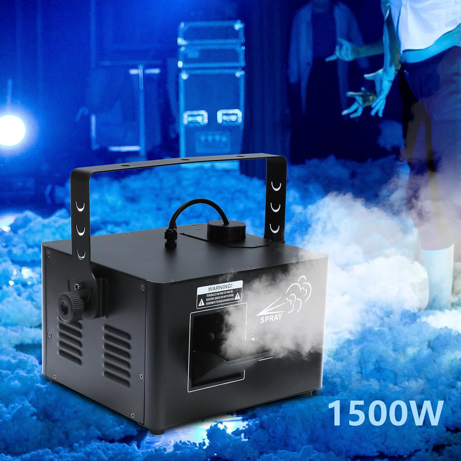 1500W 110V Fog Machine Smoke Machine, Ultra-Quiet Pro Stage Haze Machine w/Wireless Controller & DMX512 & LCD Display, Stage Effect Fogger Hazer for Halloween Show Bar Party Performance