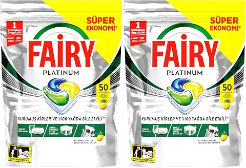 Fairy Platinum Bulaşık Makinesi Deterjanı Kapsülü/Tableti 50 Yıkama (2 paketi)