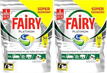 Fairy Platinum Bulaşık Makinesi Deterjanı Kapsülü 50 Yıkama (2 Paket)