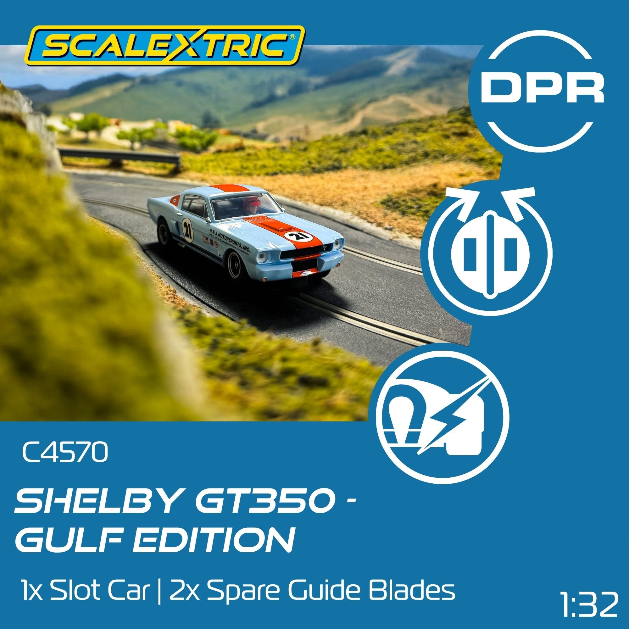 Scalextric C4570 Shelby GT350, Gulf Edition Toy Slot Car for use with Race Tracks or Set - Image 2