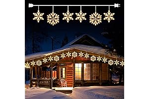 Snowflake Christmas String Lights with 6 Drops: Sparkle Your Porch with Winter Magic