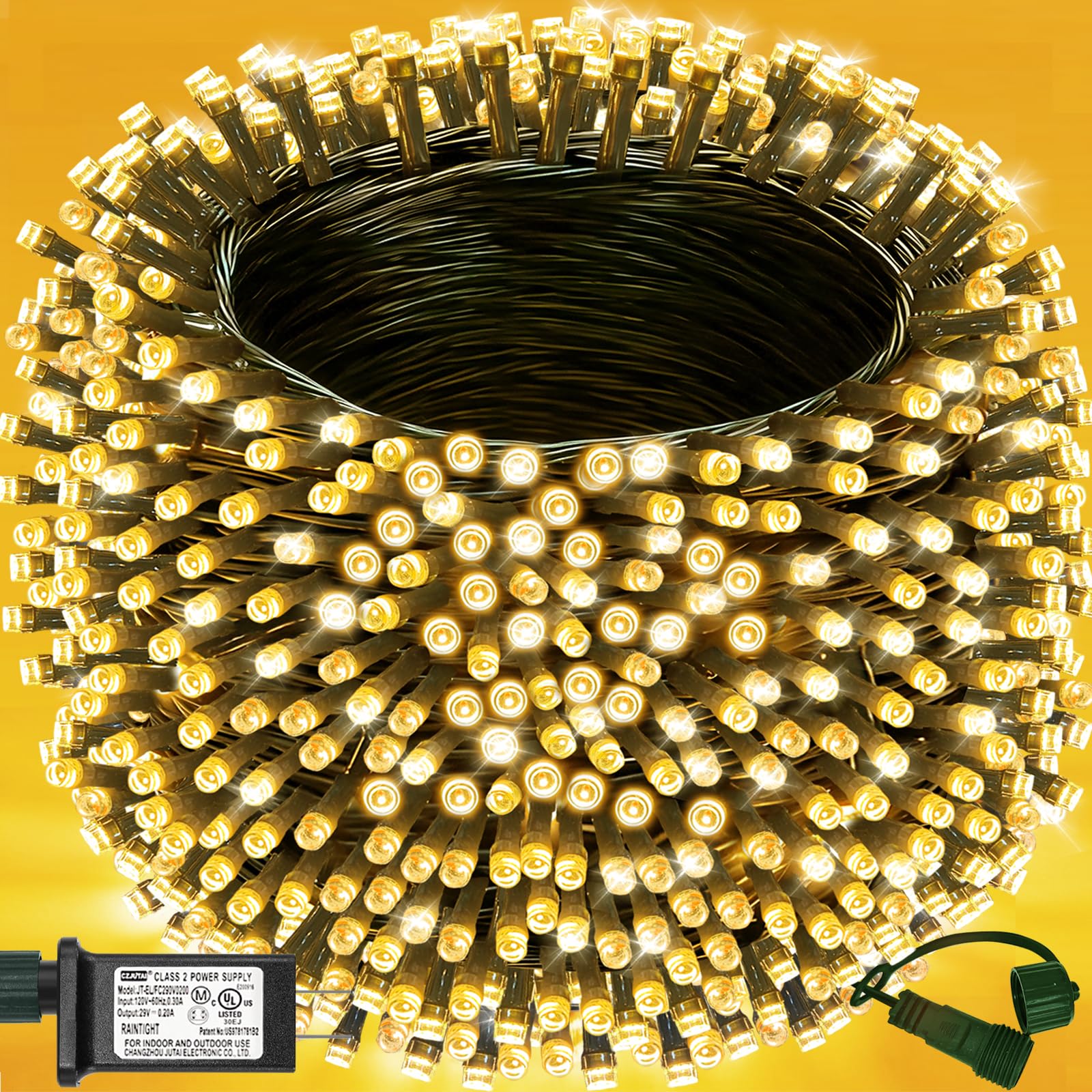 Decute 800LED 272ft Christmas String Lights UL Certified 8 Modes, Waterproof Outdoor Indoor Twinkle Starry Light for Christmas Tree Patio Garden Party Decor Warm White