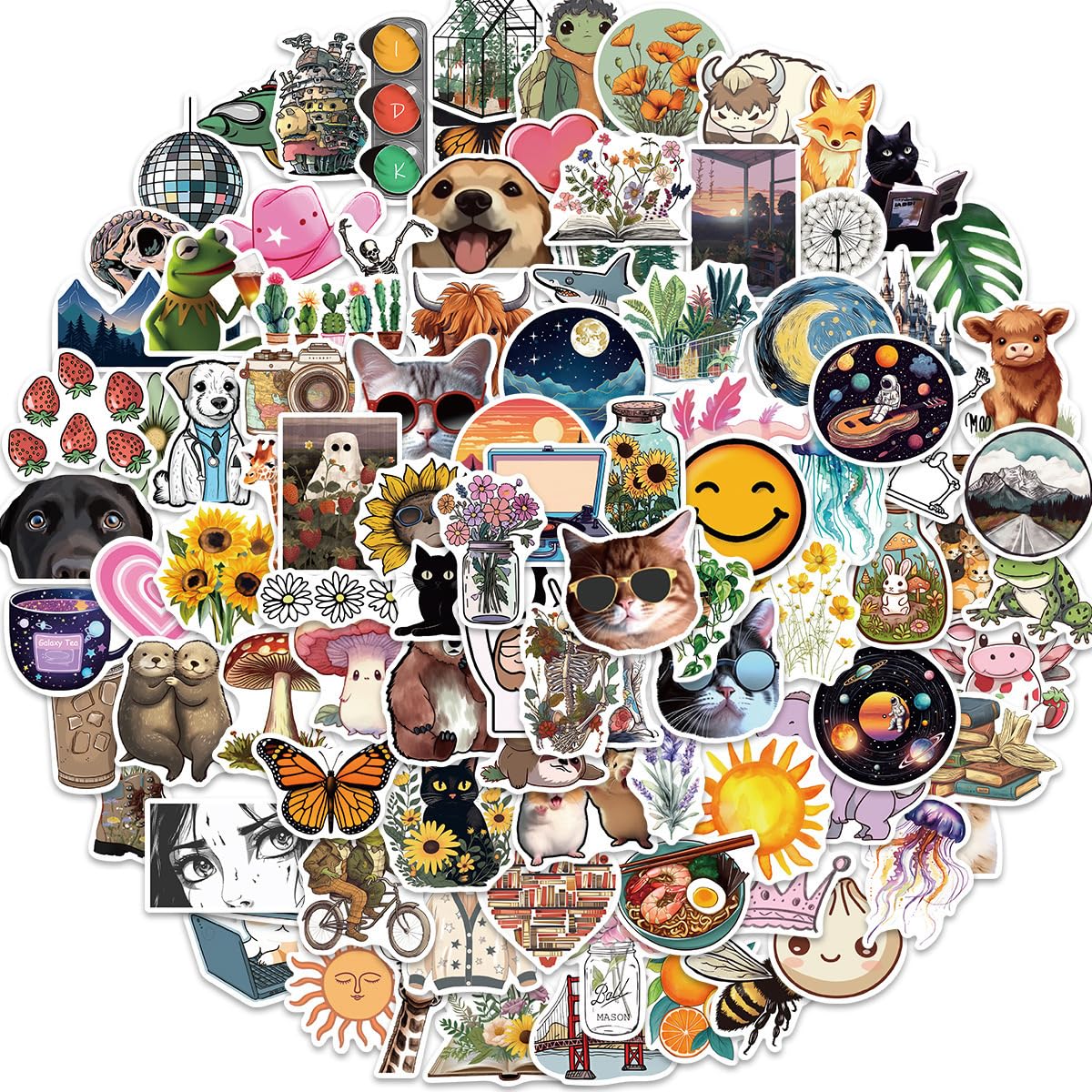 100 Pcs Aesthetic Stickers Pack, Waterproof Durable Vinyl Stickers for Adults Teens, Nature Scenic Designs for Journals Gifts - Image 2