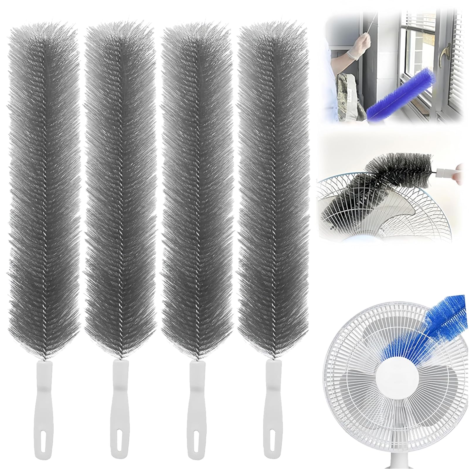 Bendable Microfiber Head, Fan Cleaning Brush,Ceiling Fan Cleaner Duster,2026 Fan Cleaner Brush Reusable Dust Remover Washable ldeal,Dusters For Cleaning for Electric Fans Air Conditioning (C-4PCS)