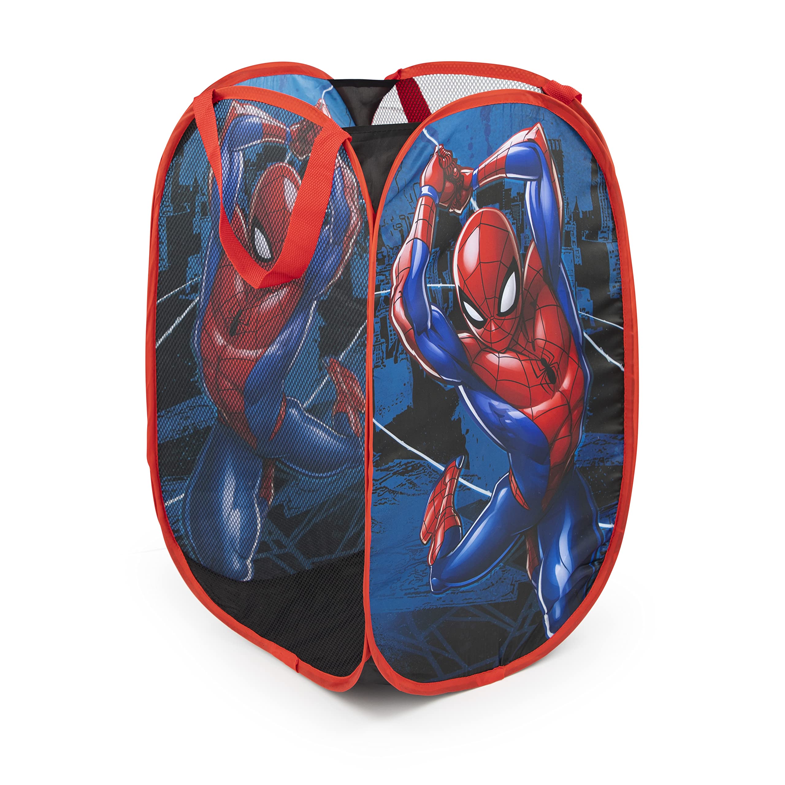Jay Franco Marvel Spiderman Caminante de telarañas Cesta Plegable Infantil con Asas para Ropa y Juguetes