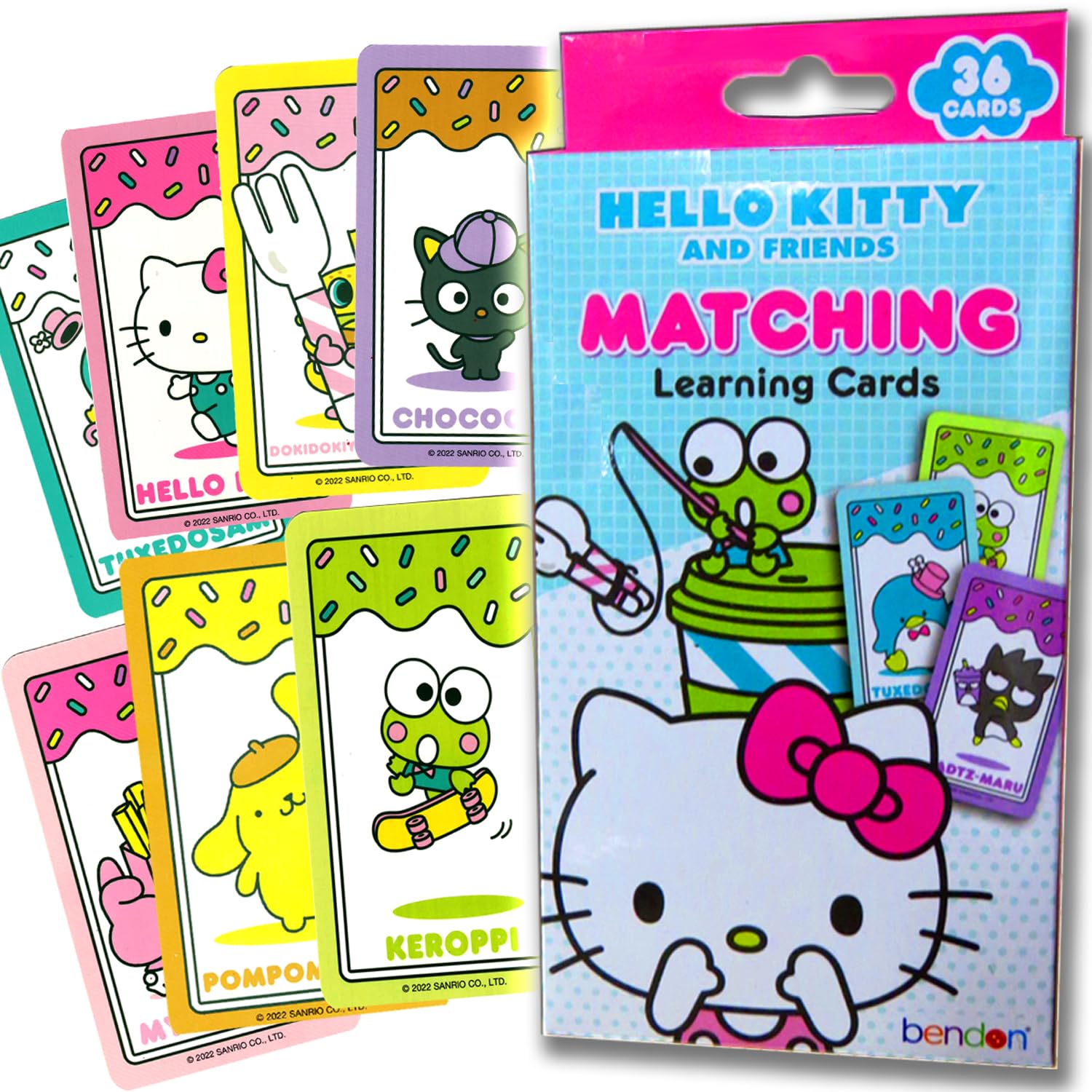 Hello Kitty Matching Learning Cards, Match Game, 36 Cards