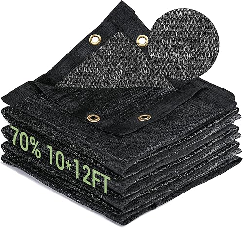 Lona de malla de polietileno de alta densidad de 10 x 12 pies con ojales mejorados, resistente a los rayos UV, para invernadero, jardín, plantas de