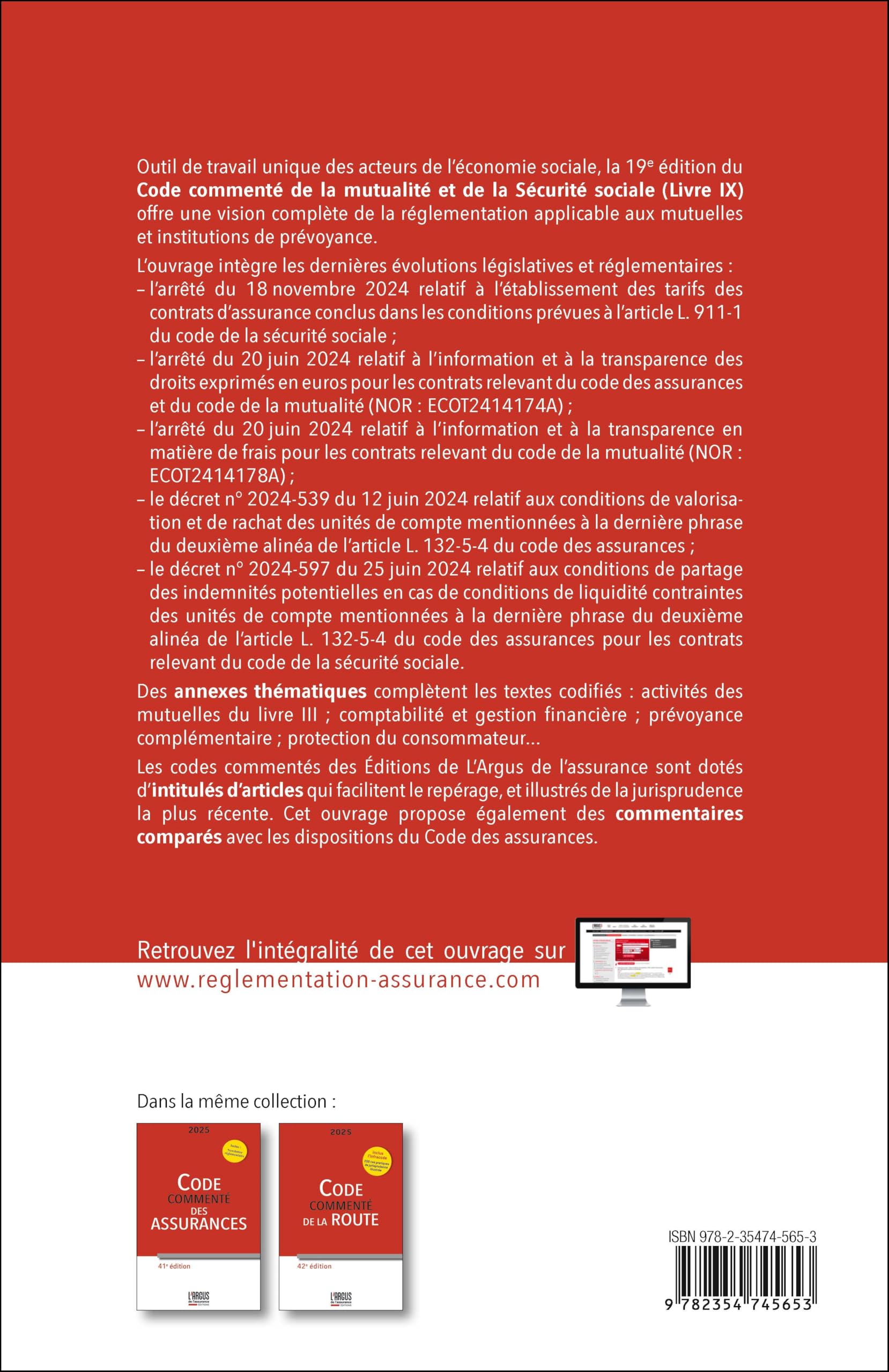 Code commenté de la mutualité 2025 - Code de la Sécurité Sociale (Livre IX)