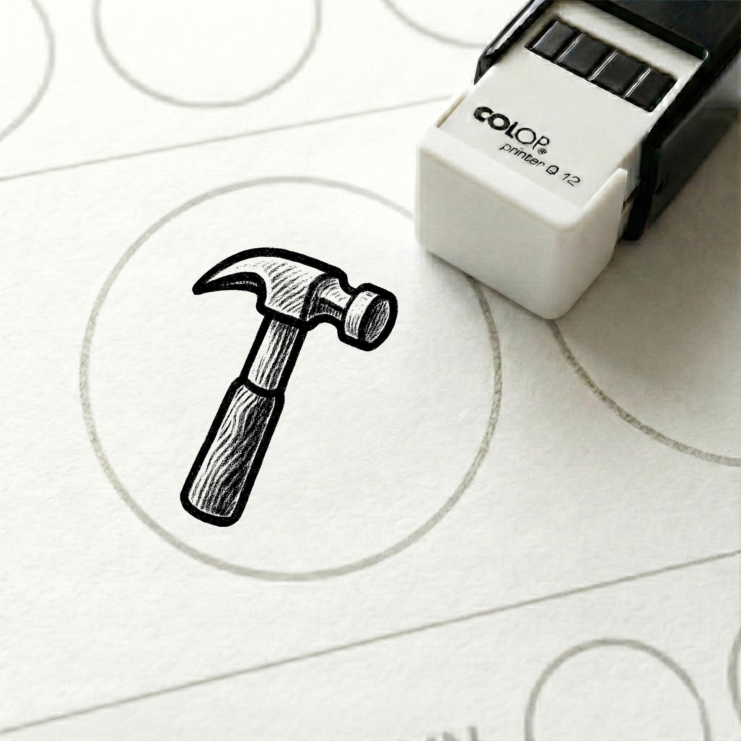Dekolando Bonus Stamp Hammer 10 x 10 mm - Bonus Card Stamp for Craftsmen Construction Companies Workshop Repair Service - Stamp Bonus Card Customer Card Stamp Card