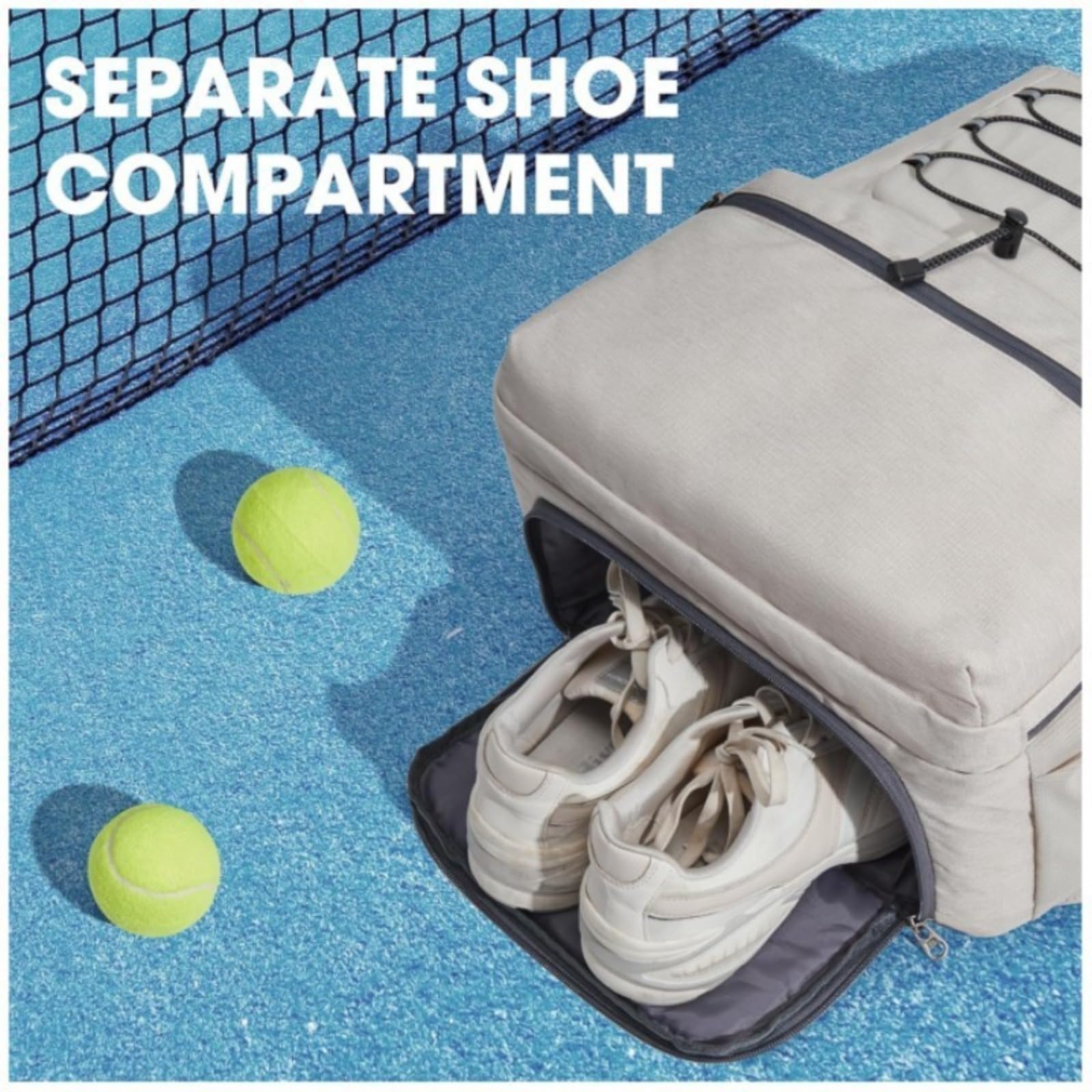 Raquetero Tenis Mochila Mujeres Hombres Bolsa Pickleball 4 Raquetas Compartimento Zapatos Impermeable